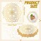 50PCS Disposable Gold White Metallic Round Paper PlaceMats Round Floral Charger Table Mat Table Setting Mat Pressed Paper Round Place Mats for Wedding Birthday Party Dining Table Decor Supplies